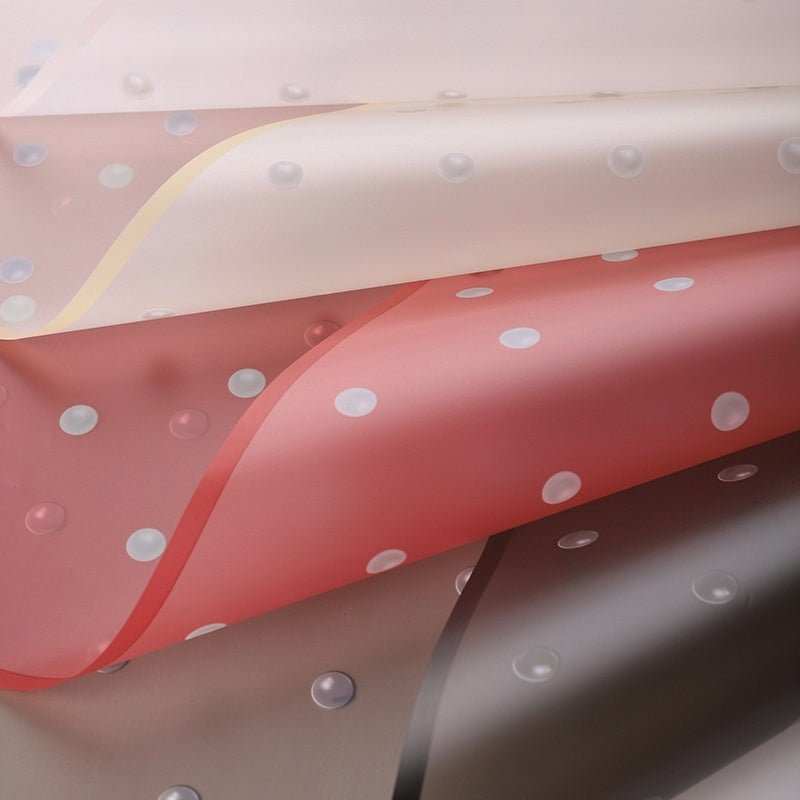 57x57cm BOPP Pearl Dot Flower Packaging Sheets | P - ZZMB | MOQ 100pcs | Laribbon Custom - laribbons