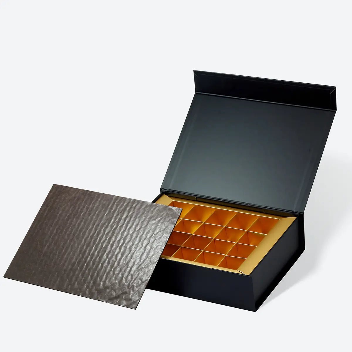 20 - Piece/Cavity A5 Shallow Empty Chocolate Confectionery Packaging Rigid Box - laribbons Custom Shop