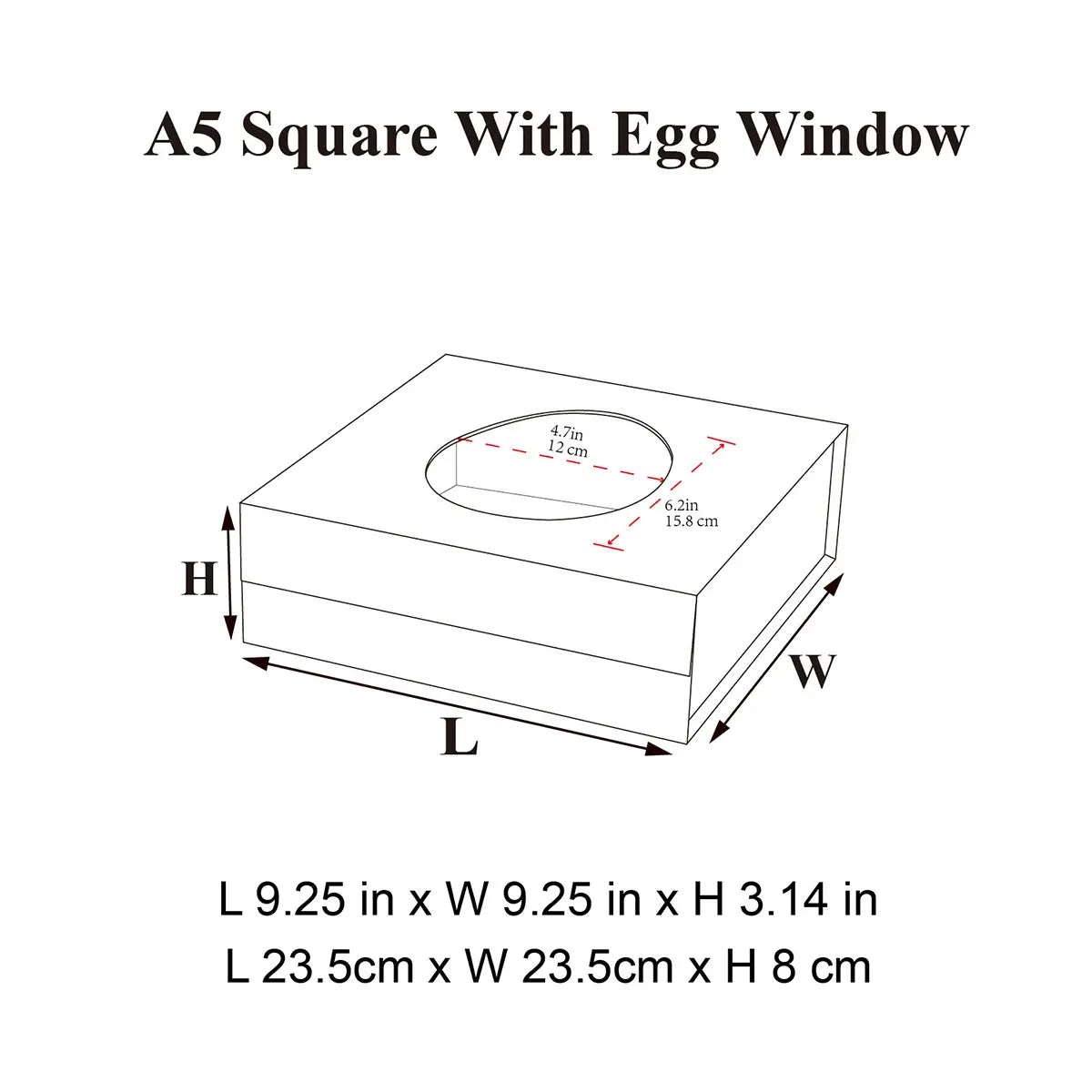 A5 Square Easter Gift Box with Egg Shaped Window - laribbons Custom Shop