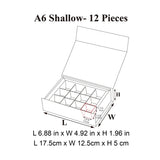12 - Piece/Cavity A6 Shallow Empty Chocolate Confectionery Packaging Rigid Box - laribbons Custom Shop