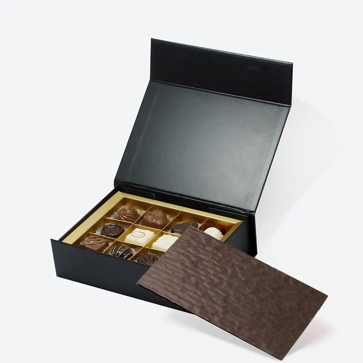 12 - Piece/Cavity A6 Shallow Empty Chocolate Confectionery Packaging Rigid Box - laribbons Custom Shop