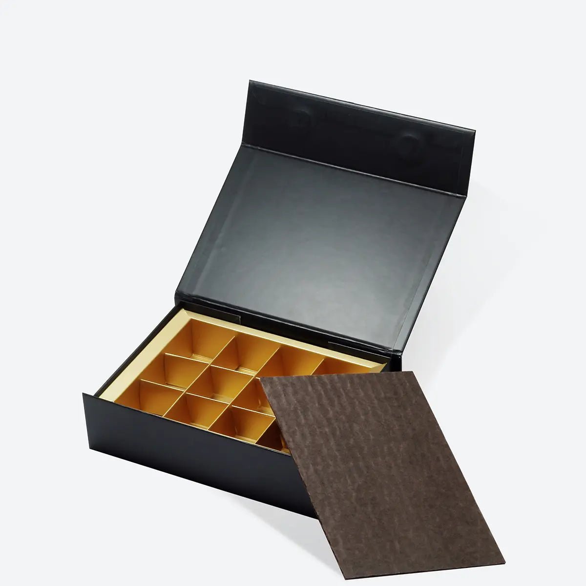 12 - Piece/Cavity A6 Shallow Empty Chocolate Confectionery Packaging Rigid Box - laribbons Custom Shop