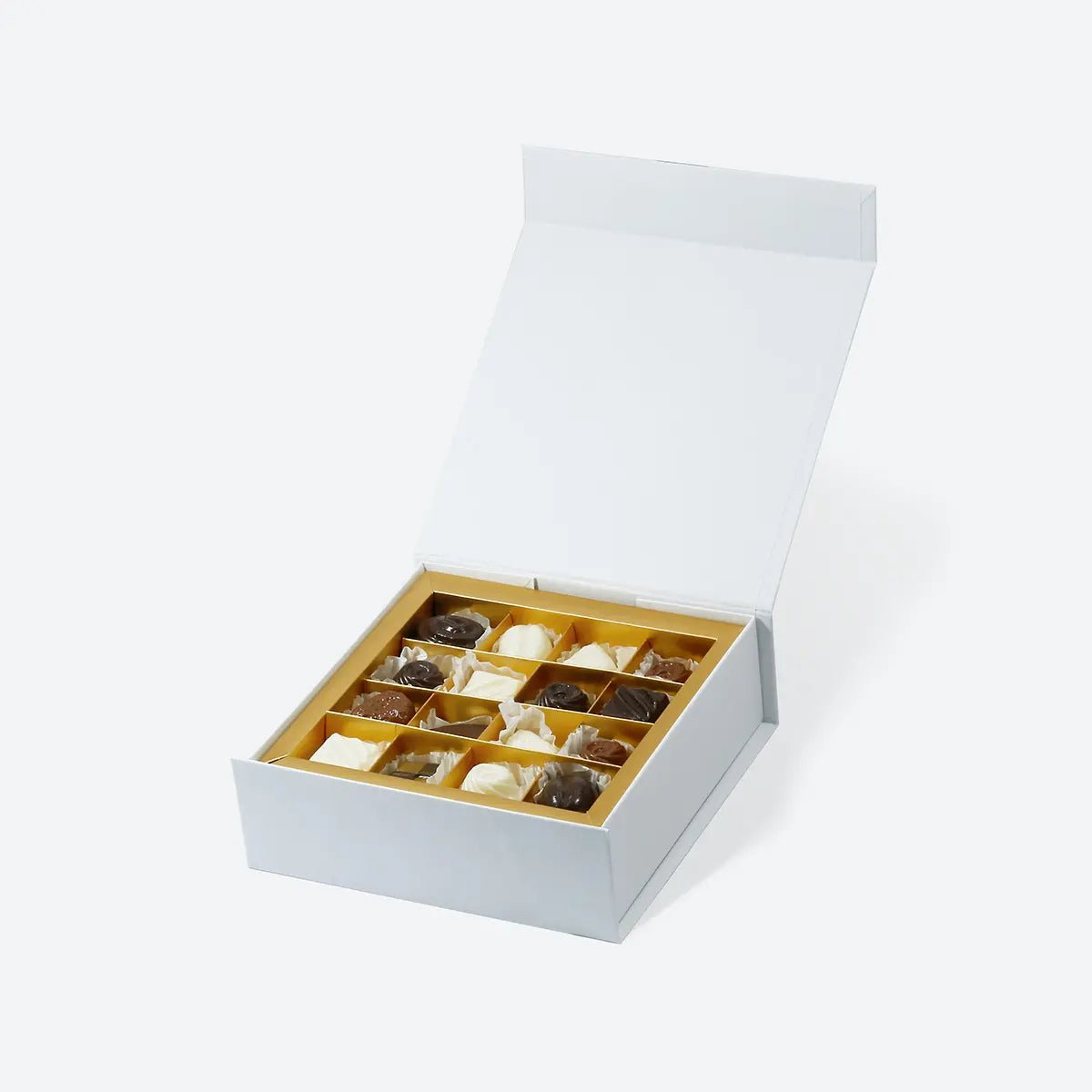 16 - Piece/Cavity A6 Square Empty Chocolate Confectionery Packaging Rigid Box - laribbons Custom Shop