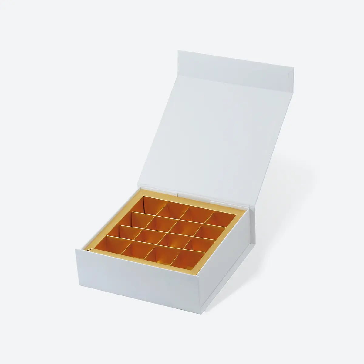 16 - Piece/Cavity A6 Square Empty Chocolate Confectionery Packaging Rigid Box - laribbons Custom Shop