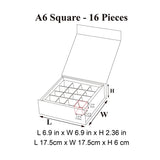 16 - Piece/Cavity A6 Square Empty Chocolate Confectionery Packaging Rigid Box - laribbons Custom Shop
