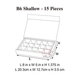 15 - Piece/Cavity B6 Shallow Chocolate Candy Packaging Rigid Box - laribbons Custom Shop