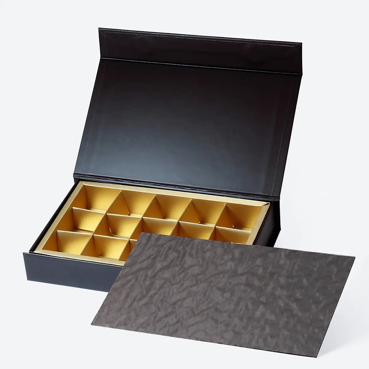 15 - Piece/Cavity B6 Shallow Chocolate Candy Packaging Rigid Box - laribbons Custom Shop