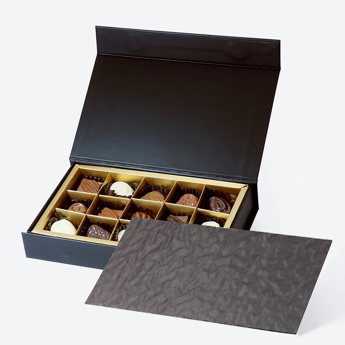 15 - Piece/Cavity B6 Shallow Chocolate Candy Packaging Rigid Box - laribbons Custom Shop