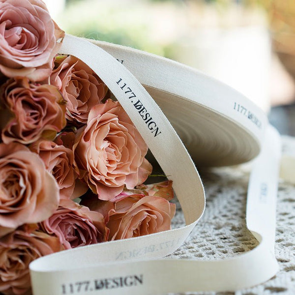 Custom Printed Cotton Ribbon 100 yards Personalized Colorful Ribbon, Customized Printed Cotton Tape, Name, Text, Brand Logo Ribbon for Corporate Gifts, Wedding Favors - laribbons Custom Shop