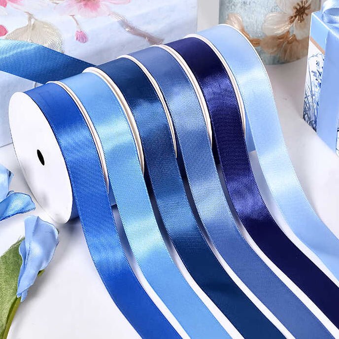 Deep Ribbon Blue Wholesale Double Faced Satin Ribbon – Dark Blue & Navy Color Series – 3 ...