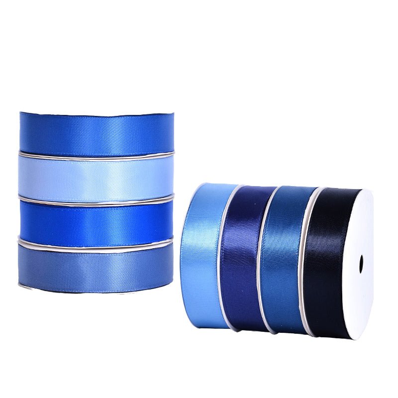 Wholesale Double Faced Satin Ribbon – Dark Blue & Navy Color Series – 3/8", 5/8", 7/8", 1.5" Wide – 100 Yards Per Roll – Bulk 500 Yards Minimum | Laribbons Custom - laribbons Custom Shop