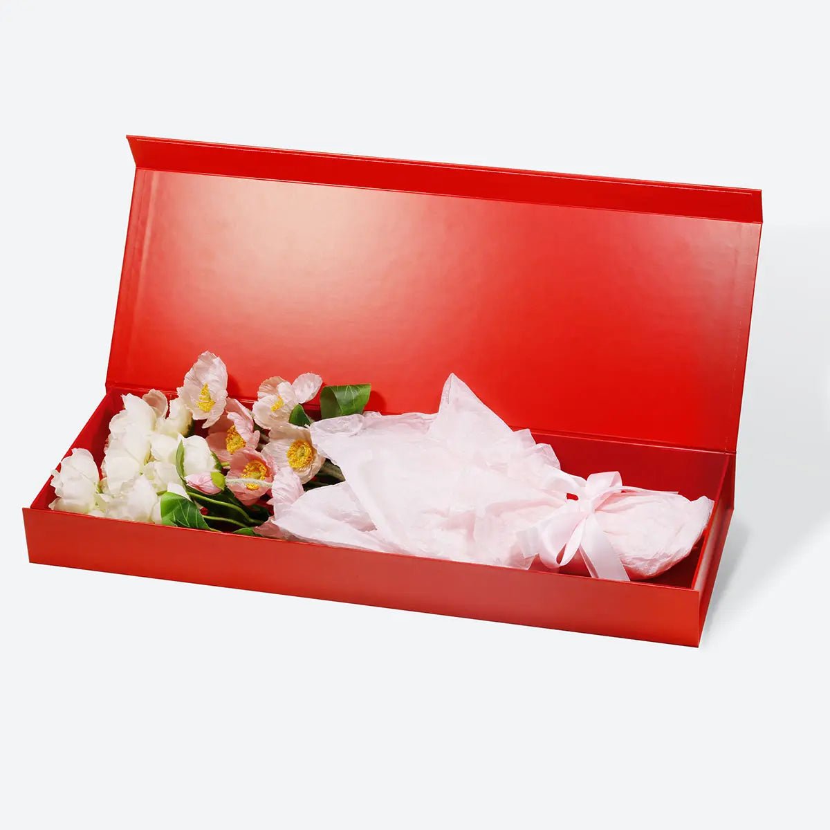 F3 Red Magnetic Gift Box with Ribbon - laribbons Custom Shop