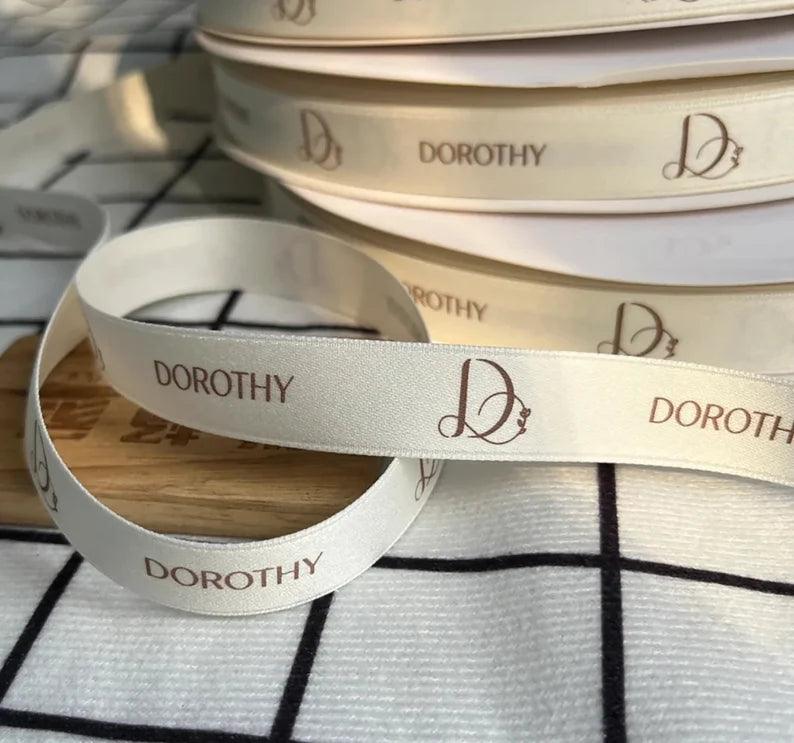 Custom Printed Polycotton Ribbon – Personalized Logo, Text & Icons for Gift Wrapping | 100 Yards Per Roll | Laribbons Custom - laribbons Custom Shop