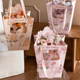30×20×34cm Floral Print Flower Gift Bag with Window | HB - HDSTD | Laribbons Custom - laribbons
