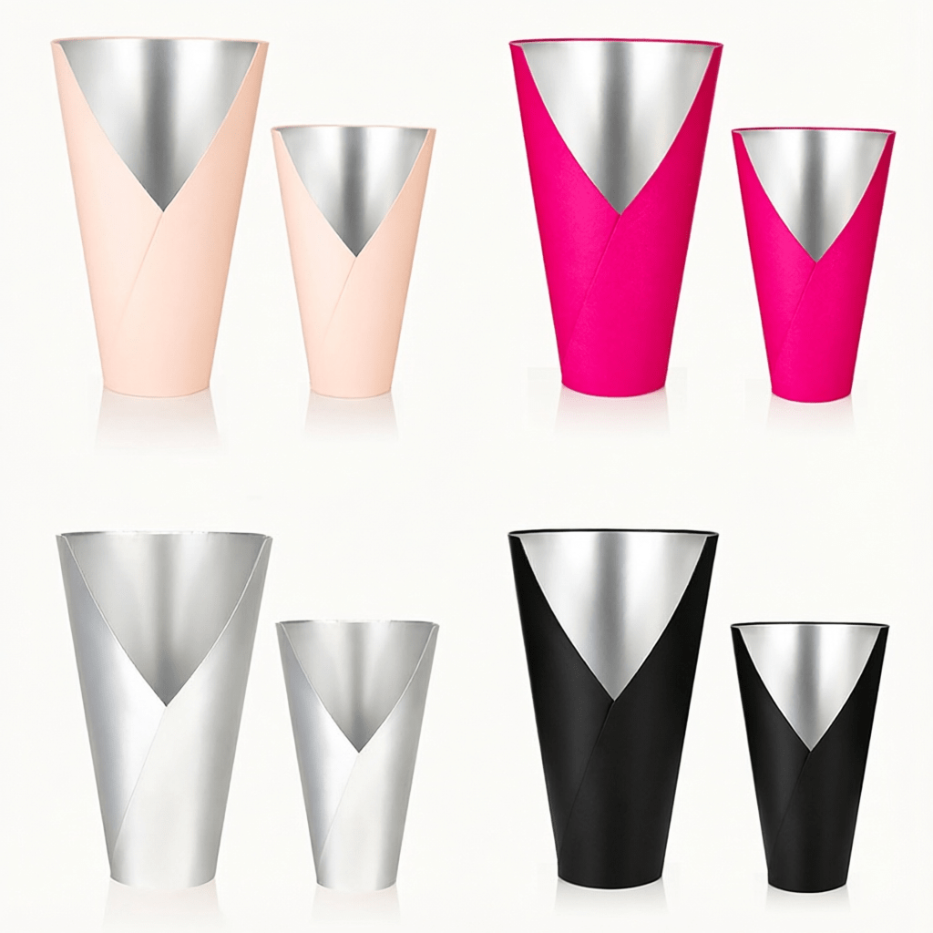 V - Shaped Foil - Lined Flower Cone Holder | BX - TMMHST | Laribbons Custom - laribbons