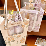 30×20×34cm Floral Print Flower Gift Bag with Window | HB - HDSTD | Laribbons Custom - laribbons
