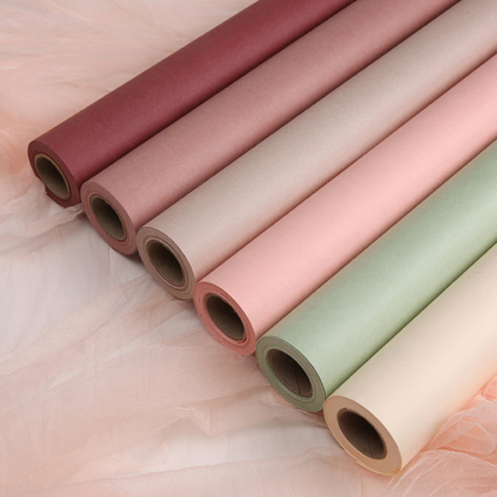 58cm x 8Y 80g Solid Color Craft Florist Wrapping Paper RollColor Mixed | P.FHXL-Roll | MOQ 10 Rolls  | Laribbon Custom