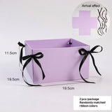 19.5×19.5×11.5cm Square Flower Gift Box with Ribbon Ties | BX - TXBDLH | Laribbons Custom - laribbons