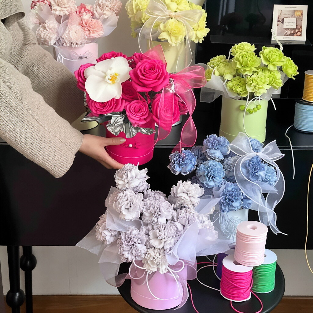 12x12cm Mini Cylinder Flower Box 10 colors | BX - XYT02 | Laribbons Custom - laribbons