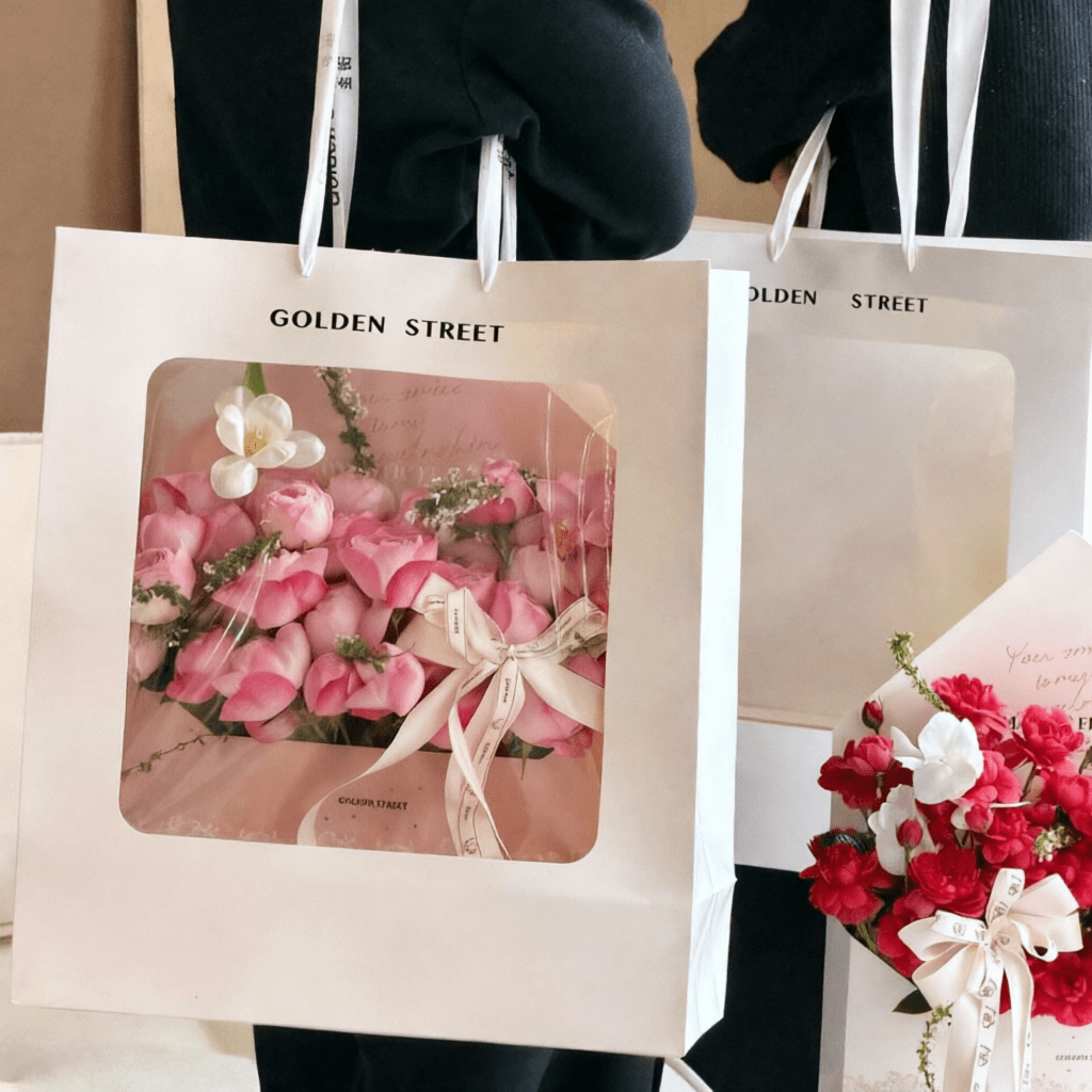 35x8x51cm Envelope - Style Flower Gift Box with Lace Print | BX - LMLX | Laribbons Custom - laribbons