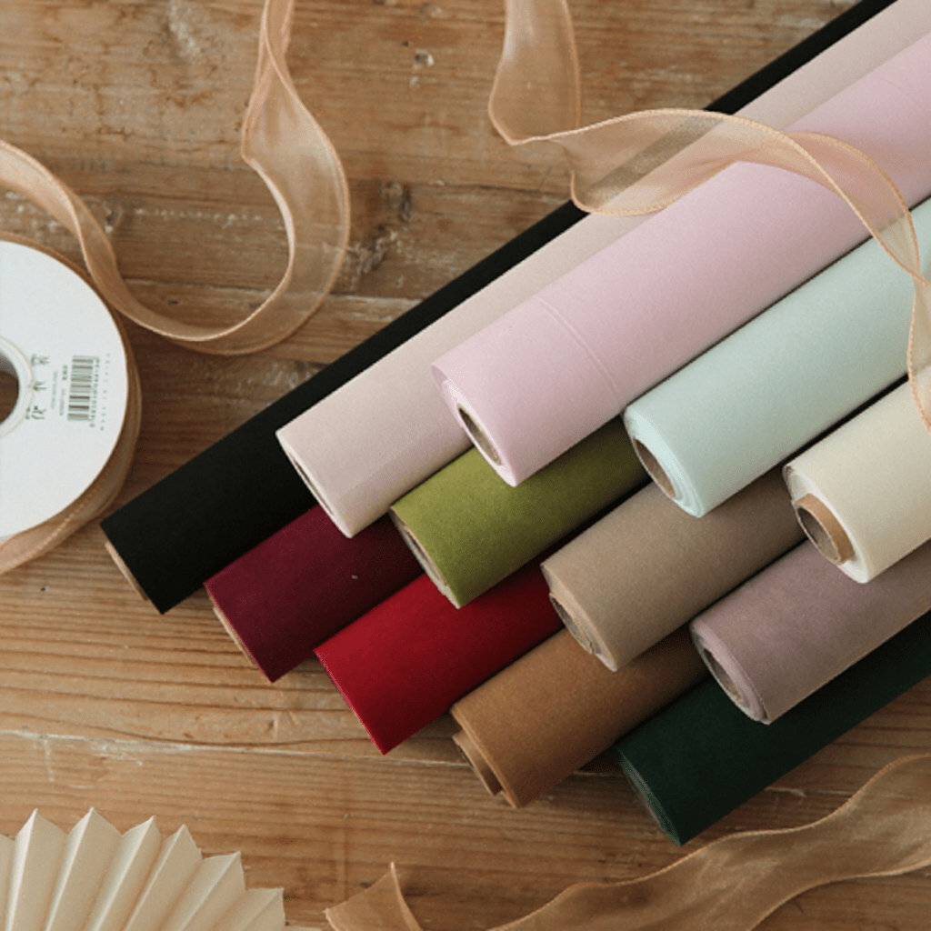 53CM*6Y Velvet Texture Florist Wrapping Paper Roll Color Mixed | P.TESR( ROLL) | MOQ 10 Rolls | Laribbon Custom - Laribbons Custom