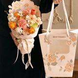 30×20×34cm Floral Print Flower Gift Bag with Window | HB - HDSTD | Laribbons Custom - laribbons