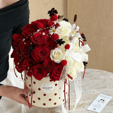 Polka Dot Velvet Flower Boxes | B.SRBDT2 | Laribbons Custom - laribbons