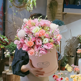 Round Flower Bucket Gift Box with Handle | B.SLBBT | Laribbons Custom - laribbons