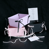 19.5×19.5×11.5cm Square Flower Gift Box with Ribbon Ties | BX - TXBDLH | Laribbons Custom - laribbons