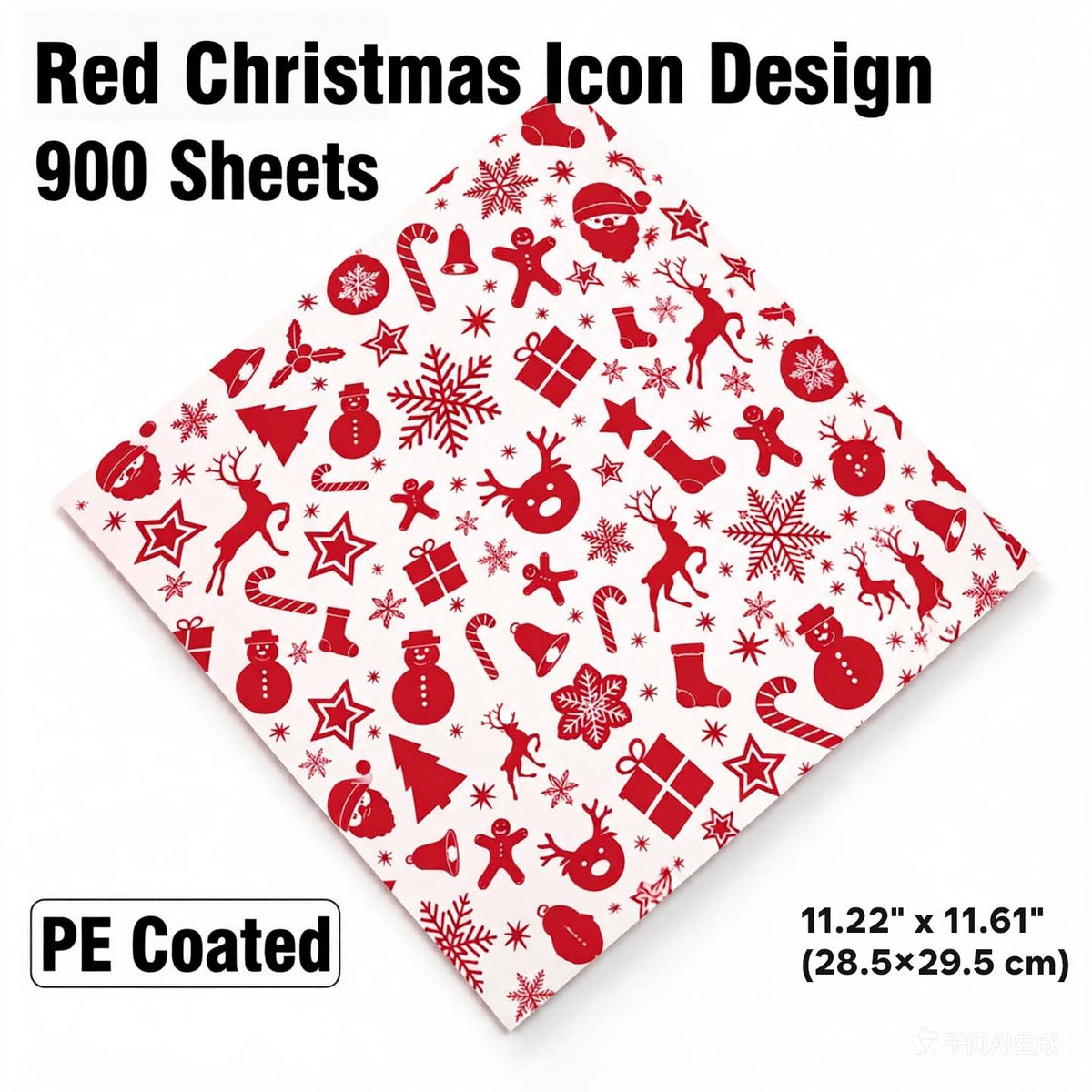 Christmas Pattern Greaseproof Food Wrapping Paper, PE Coated Oil Resistant Burger Wrap Sheets - Laribbons Custom