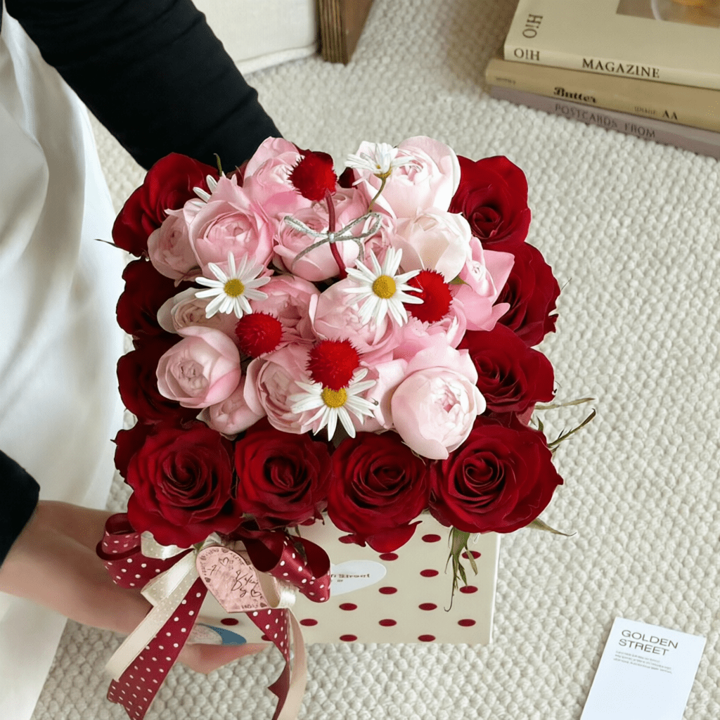 Polka Dot Velvet Flower Boxes | B.SRBDT2 | Laribbons Custom - laribbons
