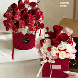 Polka Dot Velvet Flower Boxes | B.SRBDT2 | Laribbons Custom - laribbons