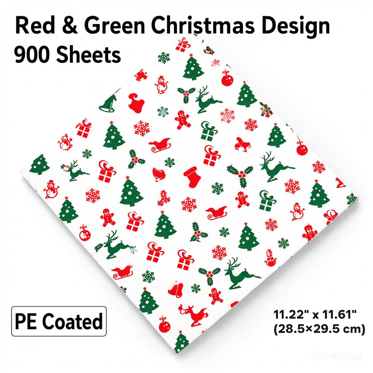 Christmas Pattern Greaseproof Food Wrapping Paper, PE Coated Oil Resistant Burger Wrap Sheets - Laribbons Custom
