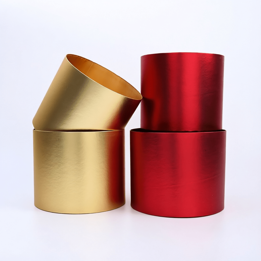 Metallic Cylinder Flower Box | BX - JSSLMYT | Laribbons Custom - laribbons
