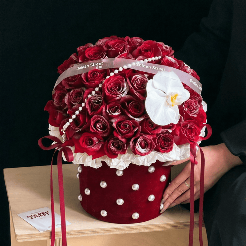 21.5×21.5cm Velvet - Finish Flower Gift Box | BX - ZZYTE | Laribbons Custom - laribbons