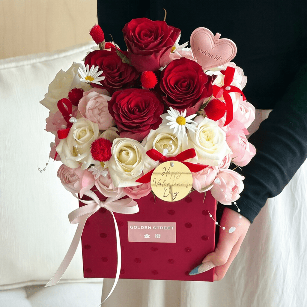 Polka Dot Velvet Flower Boxes | B.SRBDT2 | Laribbons Custom - laribbons