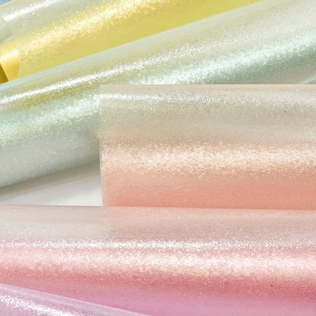 57cm*7Y 120 Micron Glitter Semi-transparent Florist Wrapping Film Roll Color Mixed | P.SBB | MOQ 10 Rolls  | Laribbon Custom