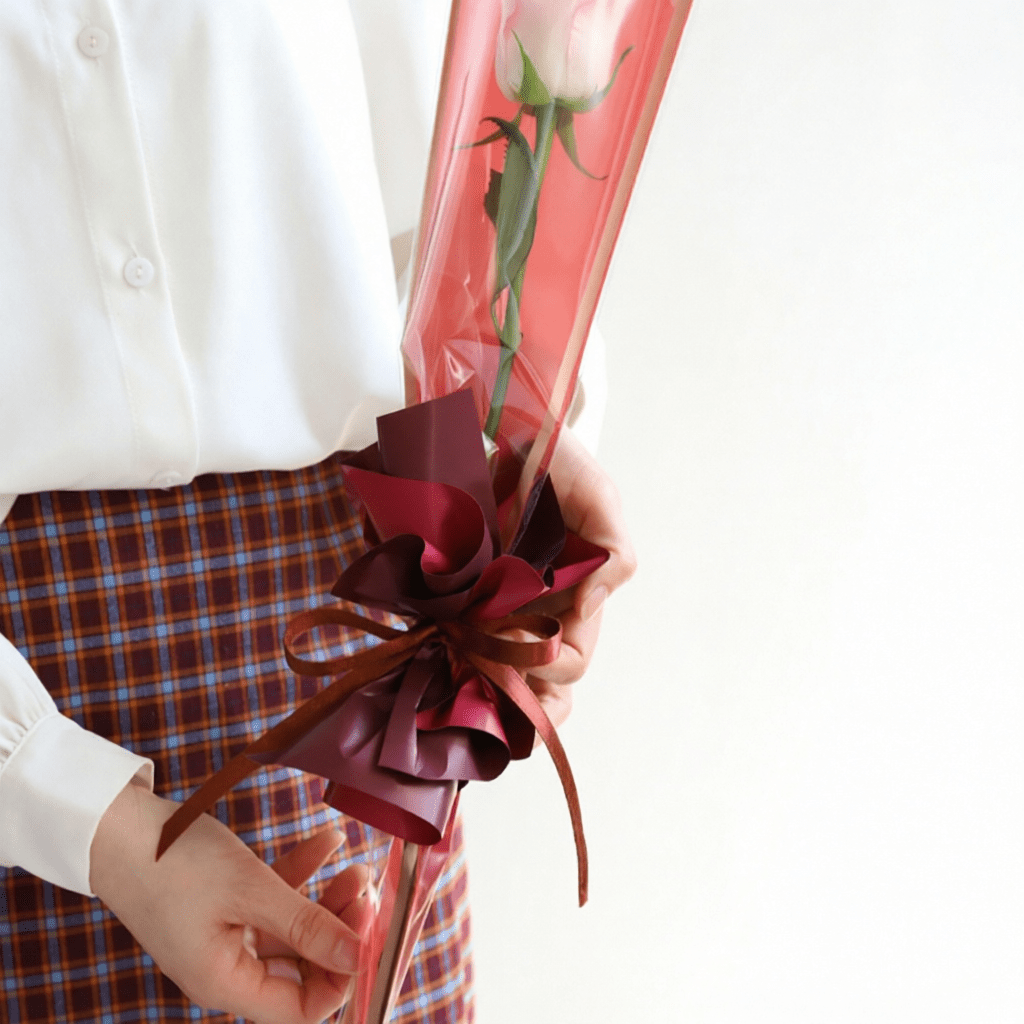 Gold - Trimmed OPP Single Flower Sleeves | JKJB.DZD | Laribbons Custom - laribbons