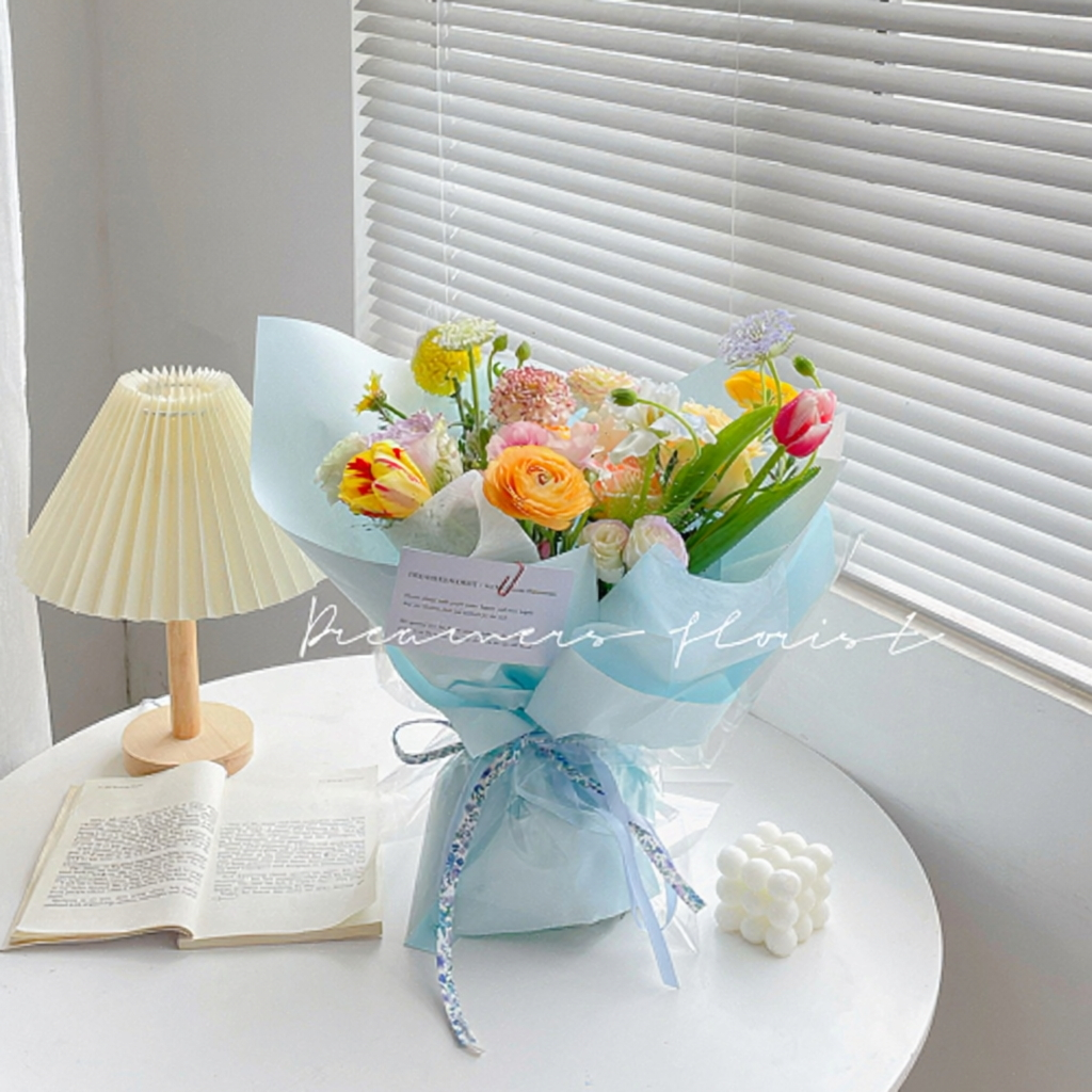 58cm x 8Y 80g Solid Color Craft Florist Wrapping Paper RollColor Mixed | P.FHXL-Roll | MOQ 10 Rolls  | Laribbon Custom