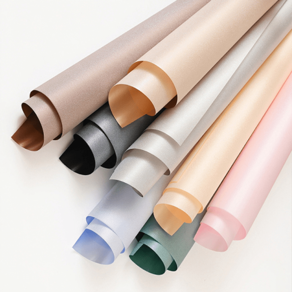 49cm*5m 150 Micron Waterproof Pearlescent Plastic Film Florist Wrapping Roll Color Mixed | P.ZZD | MOQ 10 Rolls | Laribbon Custom - Laribbons Custom