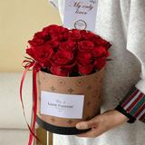 18x17cm Monogram Print Cylinder Flower Box | BX - GST | Laribbons Custom - laribbons