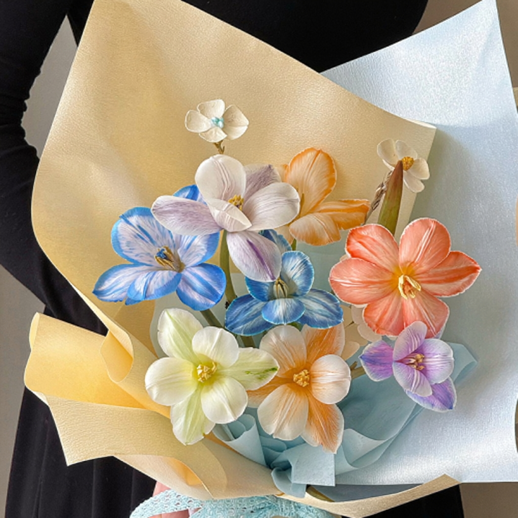 53cm×4Y 120g Shiny Pearlescent Florist Wrapping Paper Roll Color Mixed | P.SHD | MOQ 10 Rolls | Laribbon Custom - Laribbons Custom