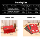 Christmas Magnetic Gift Box, Pre-folded Flat Pack Gift Box with Satin Bow | 2 Sizes, 2pcs/Set, MOQ 5 Sets | Mixable - Laribbons Custom