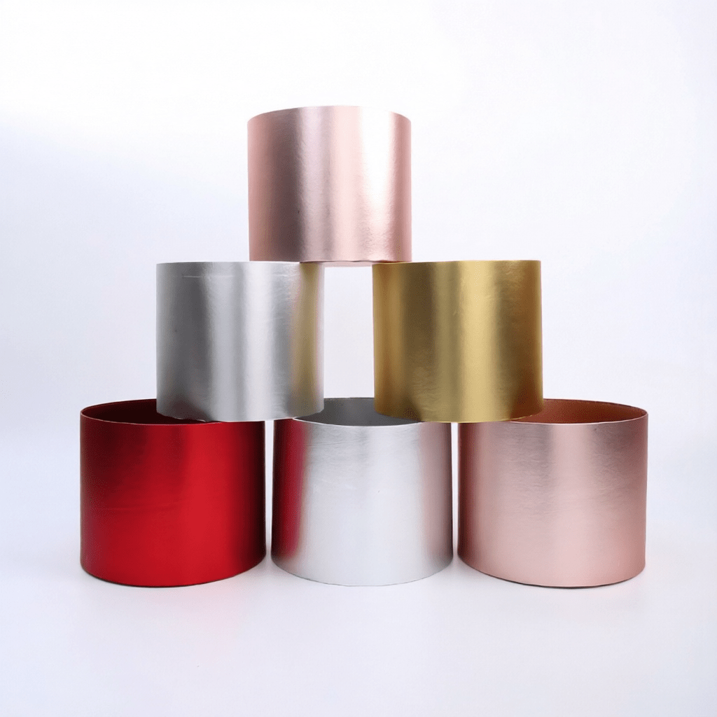 Metallic Cylinder Flower Box | BX - JSSLMYT | Laribbons Custom - laribbons