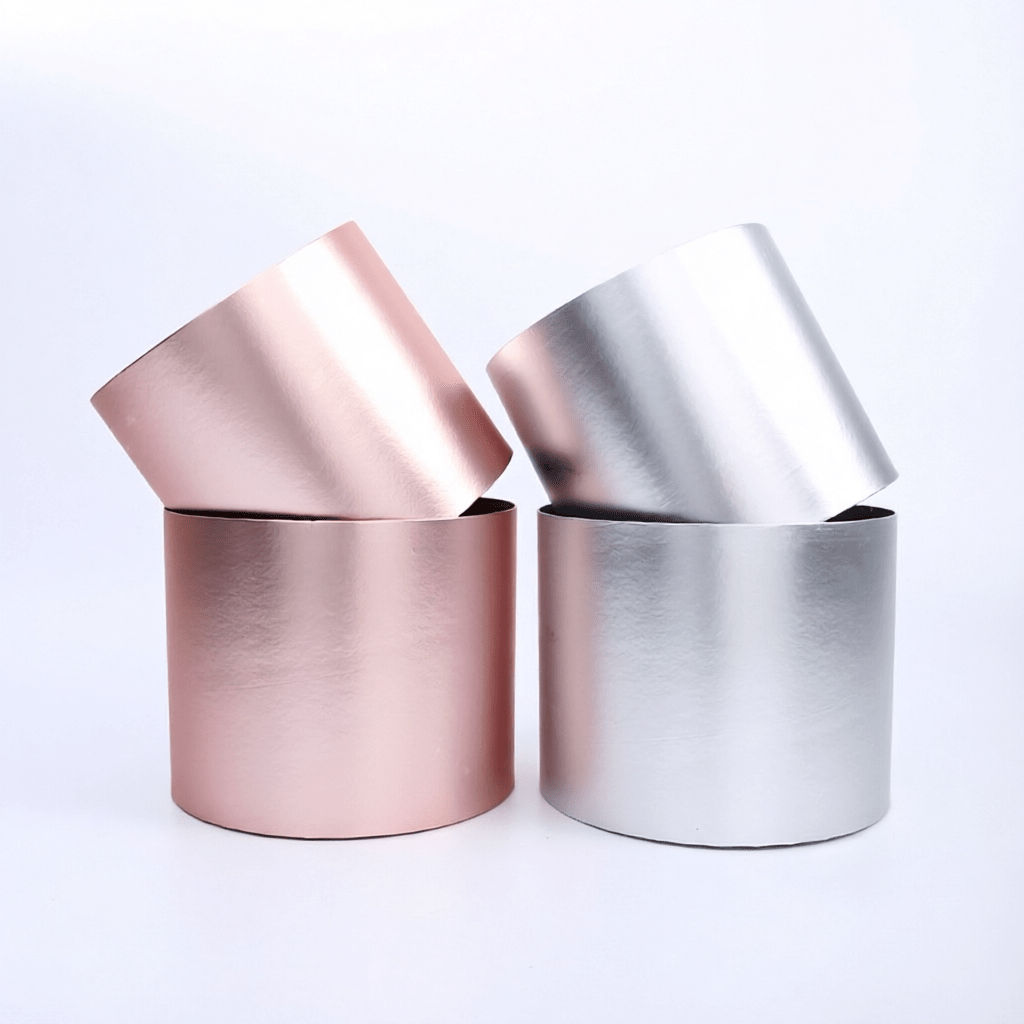 Metallic Cylinder Flower Box | BX - JSSLMYT | Laribbons Custom - laribbons