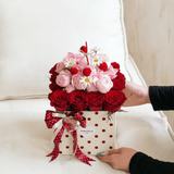 Polka Dot Velvet Flower Boxes | B.SRBDT2 | Laribbons Custom - laribbons