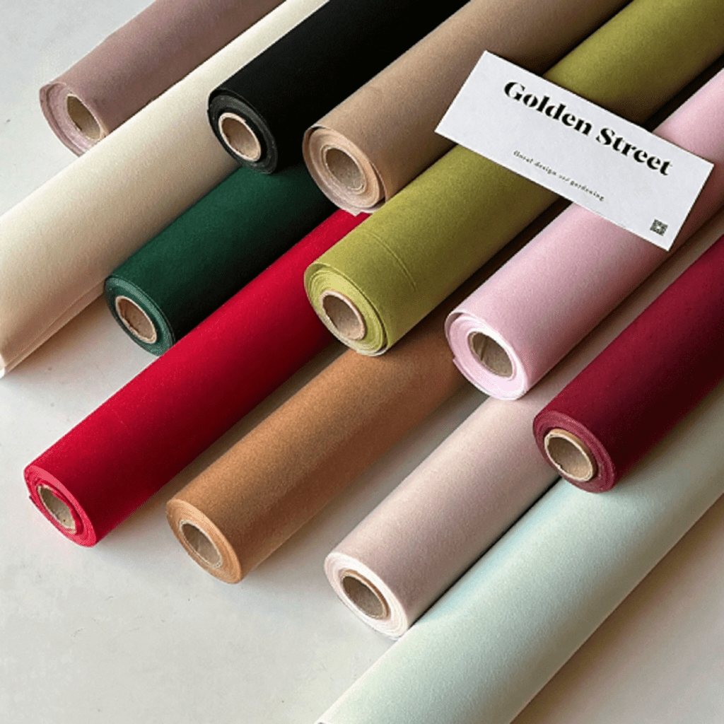53CM*6Y Velvet Texture Florist Wrapping Paper Roll Color Mixed | P.TESR( ROLL) | MOQ 10 Rolls | Laribbon Custom - Laribbons Custom