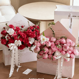 35x8x51cm Envelope - Style Flower Gift Box with Lace Print | BX - LMLX | Laribbons Custom - laribbons