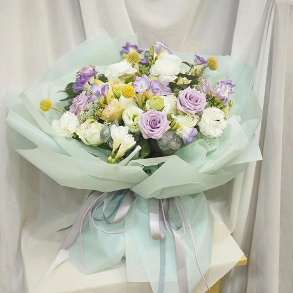 58cm*20M Matte Waterproof BOPP Florist Wrapping Film Roll Color Mixed | P.HX-001-Roll-20M | MOQ 10 Rolls  | Laribbon Custom