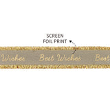 100 Yards Custom Logo Grosgrain Ribbon Roll - Gold Frayed Edges - laribbons Custom Shop